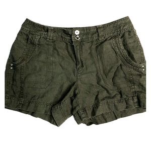 INC Military Green Linen Shorts - Sz 4